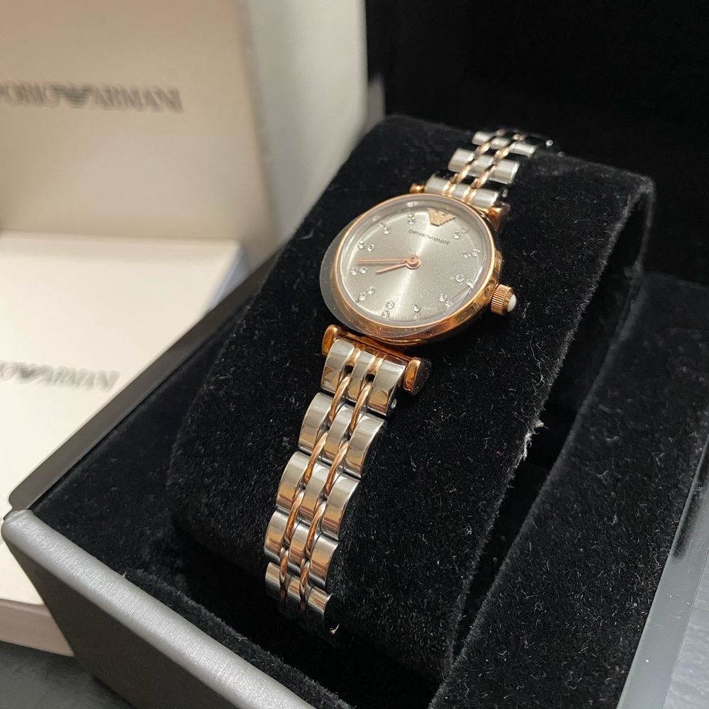 Emporio Armani stainless steel/ rose gold watch